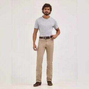 NWT Wrangler Wrancher Boot Cut Dress Pant - Khaki Size 35x34